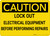 Caution: Lock Out Electrical Equipment Before Repairs - Wall Sign