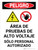 Peligro - Área de Prueba de Alto Voltaje Vertical con Gráfico - Wall Sign