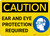 Caution: Ear And Eye Protection Required With Graphic - Wall Sign