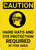 Caution: Hard Hat Eye Protection Required Vertical With Graphic - Wall Sign