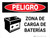 Peligro - Zona de Carga de Baterías Horizontal con Icono - Wall Sign