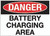 Danger: Battery Charging Area Wall Sign