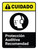 Cuidado - Protección Auditiva Recomendada con el Icono ANSI Vertical - Wall Sign