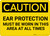 Caution: PPE Ear Protection Must be Worn in Area at All Times - Wall Sign