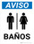 Aviso - Baños Vertical con Icono - Wall Sign