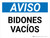 Aviso - Bidones Vacíos Horizontal - Wall Sign