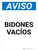 Aviso - Bidones Vacíos Vertical - Wall Sign