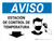 Aviso - Estación de Control de Temperatura Abajo con Icono Horizontal - Wall Sign