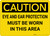 Caution: PPE Eye and Ear Protection Must be Worn in Area - Wall Sign
