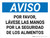 Aviso - Por favor, Lávese las Manos para la Seguridad de los Alimentos Horizontal - Wall Sign