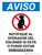 Aviso - Si Está Embarazada Notifique al Operador del Escáner Vertical con Icono - Wall Sign