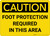 Caution: PPE Foot Protection Required in This Area - Wall Sign