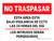 No Traspasar - Vigilancia - Wall Sign