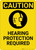 Caution: PPE Hearing Protection Required Vertical With Graphic - Wall Sign