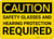 Caution: PPE Safety Glasses and Hearing Protection Required - Wall Sign