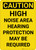 Caution: PPE High Noise Area Hearing Protection May be Required Vertical - Wall Sign