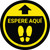 Espere Aquí - Amarillo Circular - Floor Sign