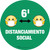 Distanciamiento Social con Máscara Facial Emoji - Verde Circular - Floor Sign