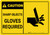 Caution: PPE Sharp Objects Gloves Required With Graphic - Wall Sign