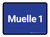 Muelle 1 - azul Rectangular - Floor Sign