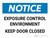 Notice: Exposure Control Environment Keep Door Closed Landscape - Wall Sign