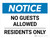 Notice: No guests allowed residents only Landscape - Wall Sign