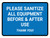 Please Sanitize All Equipment Before and After Use Thank You Landscape - Wall Sign