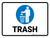 Trash with Icon Landscape - Wall Sign