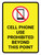 Cell Phone Use Prohibited Portrait - Wall Sign