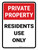 Private Property Residents Use Only Portrait - Wall Sign