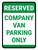 Reserved Company Van Parking Only Portrait - Wall Sign