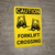 Caution: Forklift Crossing Vertical with Graphic - Wall Sign