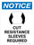 Notice: Cut Resistance Sleeves Required Portrait - Wall Sign