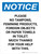 Notice: Please no tampons feminine products foreign objects Portrait - Wall Sign