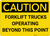 Caution: Forklift Trucks Operating Beyond This Point - Wall Sign