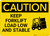 Caution: Keep Forklift Load Low And Stable with Graphic - Wall Sign