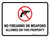 No Firearms Or Weapons Allowed on This Property Landscape - Wall Sign