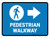 Pedestrian Walkway Right Arrow Landscape - Wall Sign