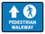 Pedestrian Walkway Up Arrow Landscape - Wall Sign
