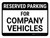Reserved Parking For Company Vehicles Landscape - Wall Sign