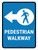 Pedestrian Walkway Left Arrow Portrait - Wall Sign