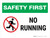 Safety-First: No Running Landscape - Wall Sign