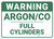 Warning: Argon Co Full Cylinders - Wall Sign