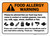 Warning: Food Allergy Warning Be Advised Food May Contain - Wall Sign