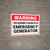Warning: Equipment Is Backed By An Emergency Generator - Wall Sign
