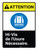 Attention: Hi Vis de l'Usure Nécessaire (Caution: Hi Vis Wear Required ANSI) French Portrait - Wall Sign