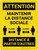 Attention: Maintenir la Distance Sociale - 6 pieds de Distance à Partir d'Autres (Caution: Maintain Social Distancing - 6 ft Distance From Others) French Portrait - Wall Sign