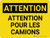 Attention: Méfiez-Vous Des Camions (Caution: Watch Out For Trucks) - Wall Sign