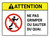 Attention: Ne Pas Monter ou Sauter du Quai De la norme (Caution: Do Not Climb on or Jump From Dock ANSI) French Landscape - Wall Sign