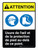 Attention: Porter des lunettes de Protection de Pied au-Delà de Ce Point (Caution: Wear Eye Foot Protection Beyond This Point ANSI) French Portrait - Wall Sign